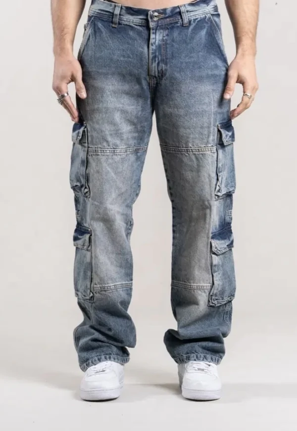322- JEAN RELAXED CARGO CON RECORTE